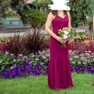 Lulu's Cranberry Bridesmaid Dress